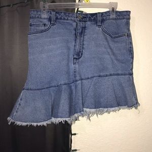 TILTED DENIM SKIRT